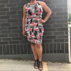 Peach Velvet Striped Dress